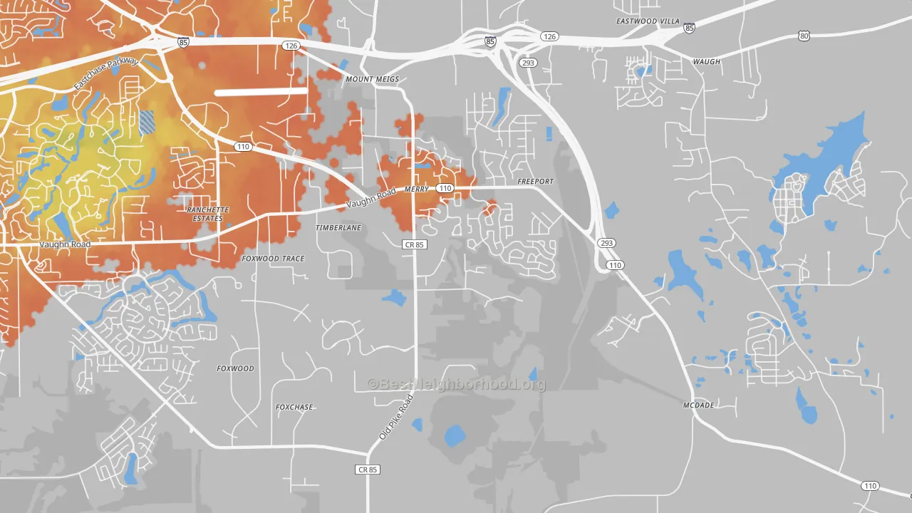 Bike Grade map of Merry, AL