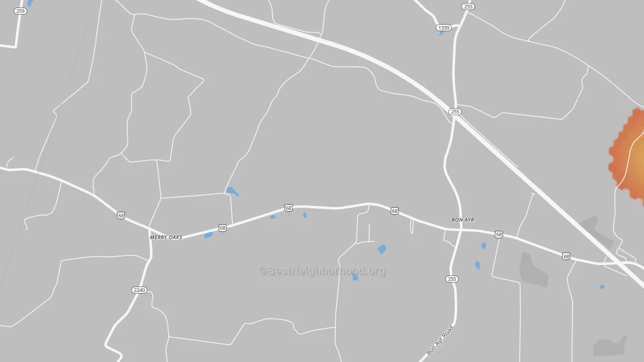 Bike Grade map of Merry Oaks, KY