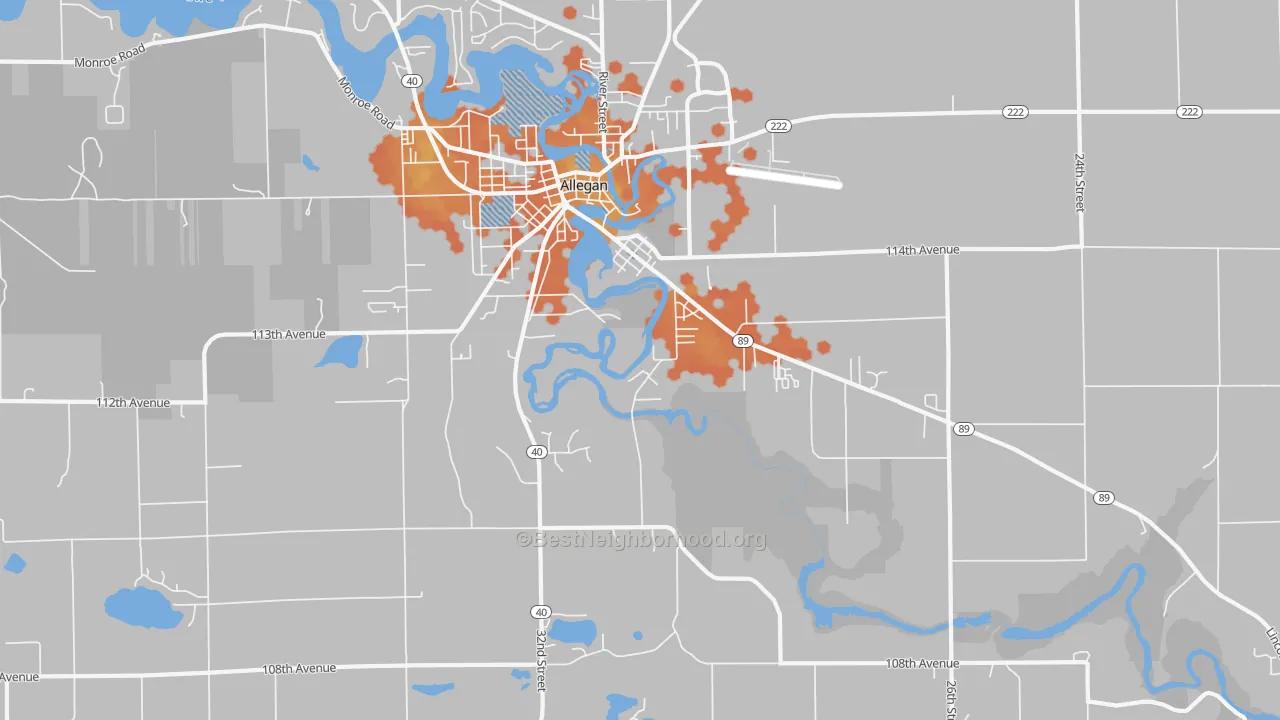Bike Grade map of Merson, MI
