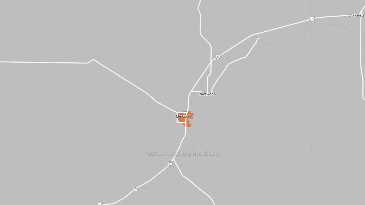 Bike Grade map of Mertzon, TX