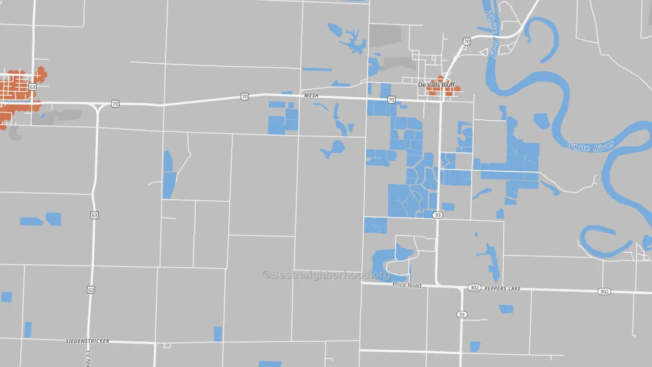 Bike Grade map of Mesa, AR