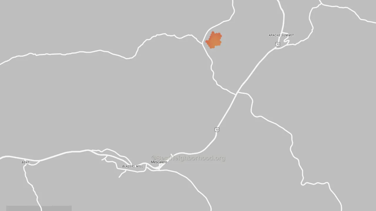 Bike Grade map of Mescalero, NM