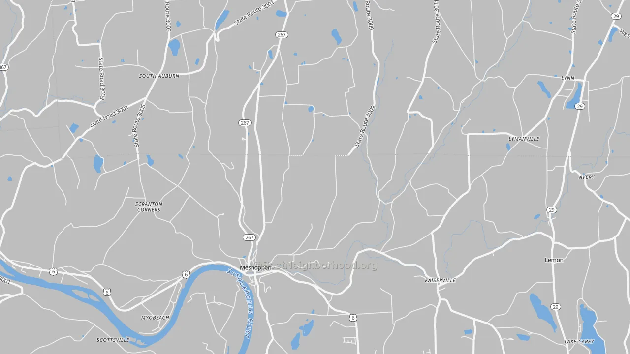Bike Grade map of Meshoppen, PA