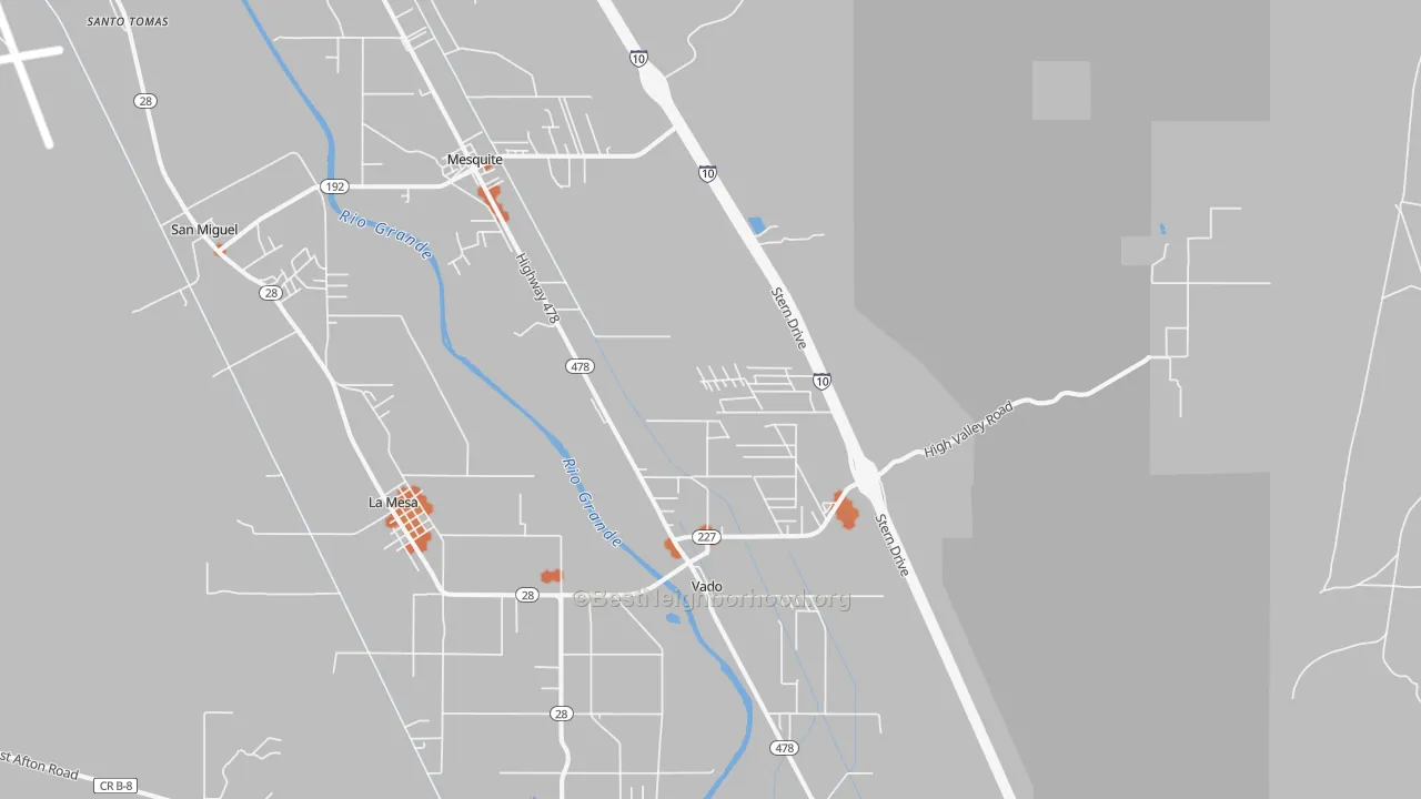 Bike Grade map of Mesquite, NM