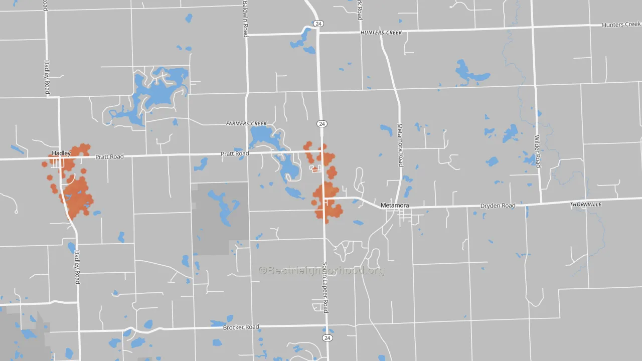 Bike Grade map of Metamora, MI