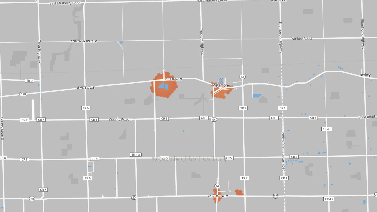 Bike Grade map of Metamora, OH