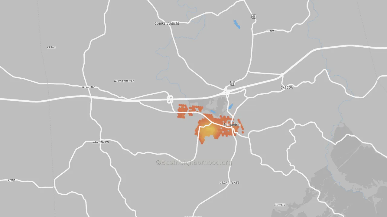 Bike Grade map of Metcalfe County, KY