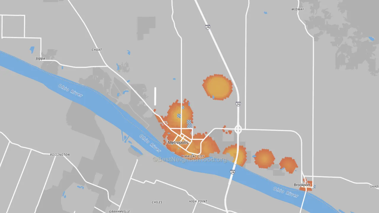 Bike Grade map of Metropolis, IL