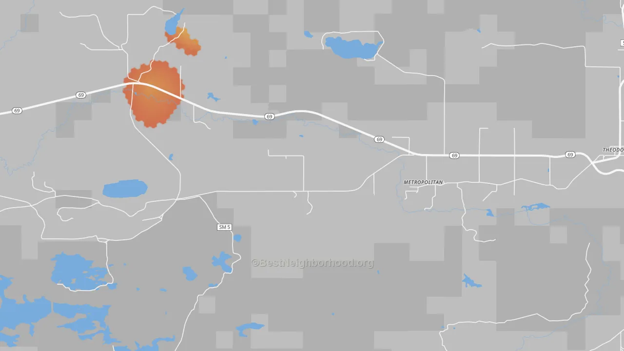 Bike Grade map of Metropolitan, MI