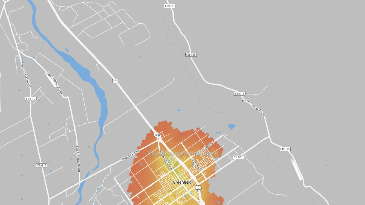 Bike Grade map of Metz, CA