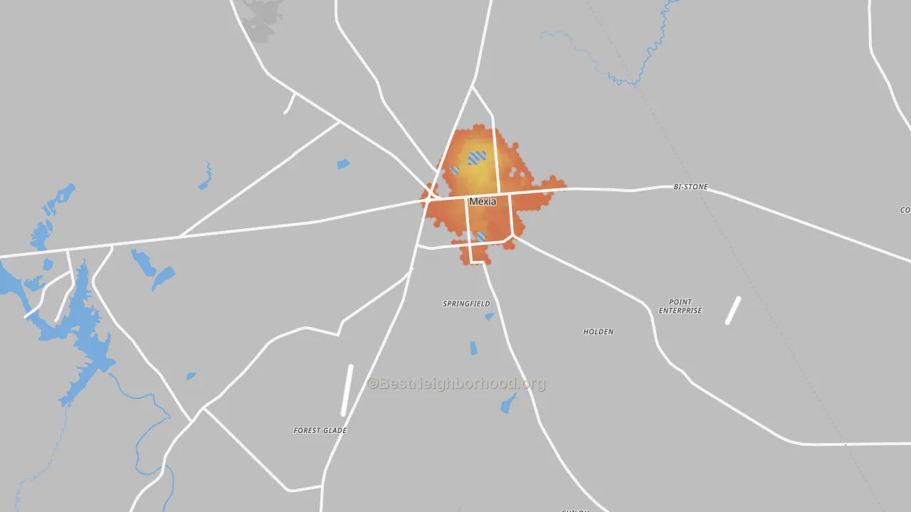 Bike Grade map of Mexia, TX