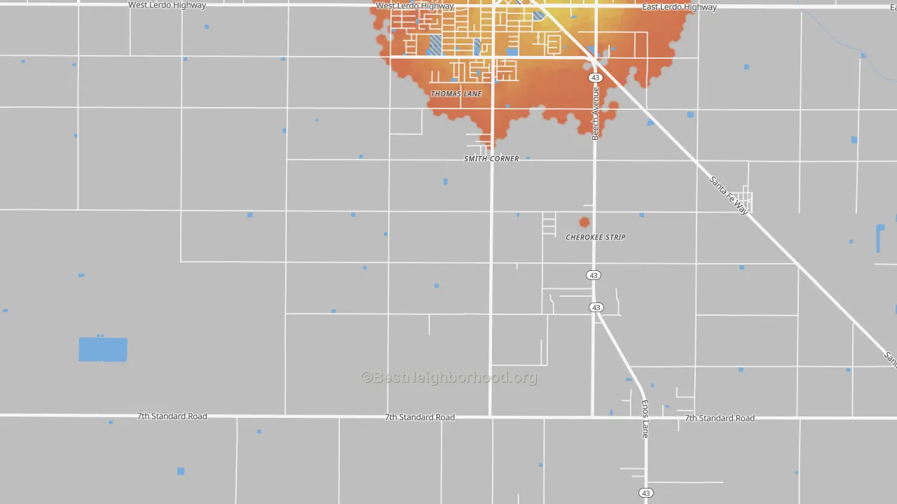 Bike Grade map of Mexican Colony, CA