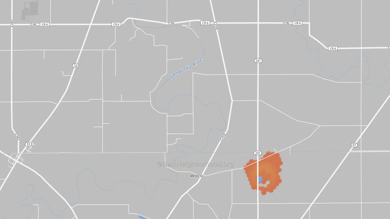 Bike Grade map of Mexico, OH