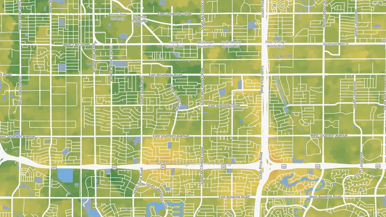 Bike Grade map of Meyer Park, Tempe, AZ