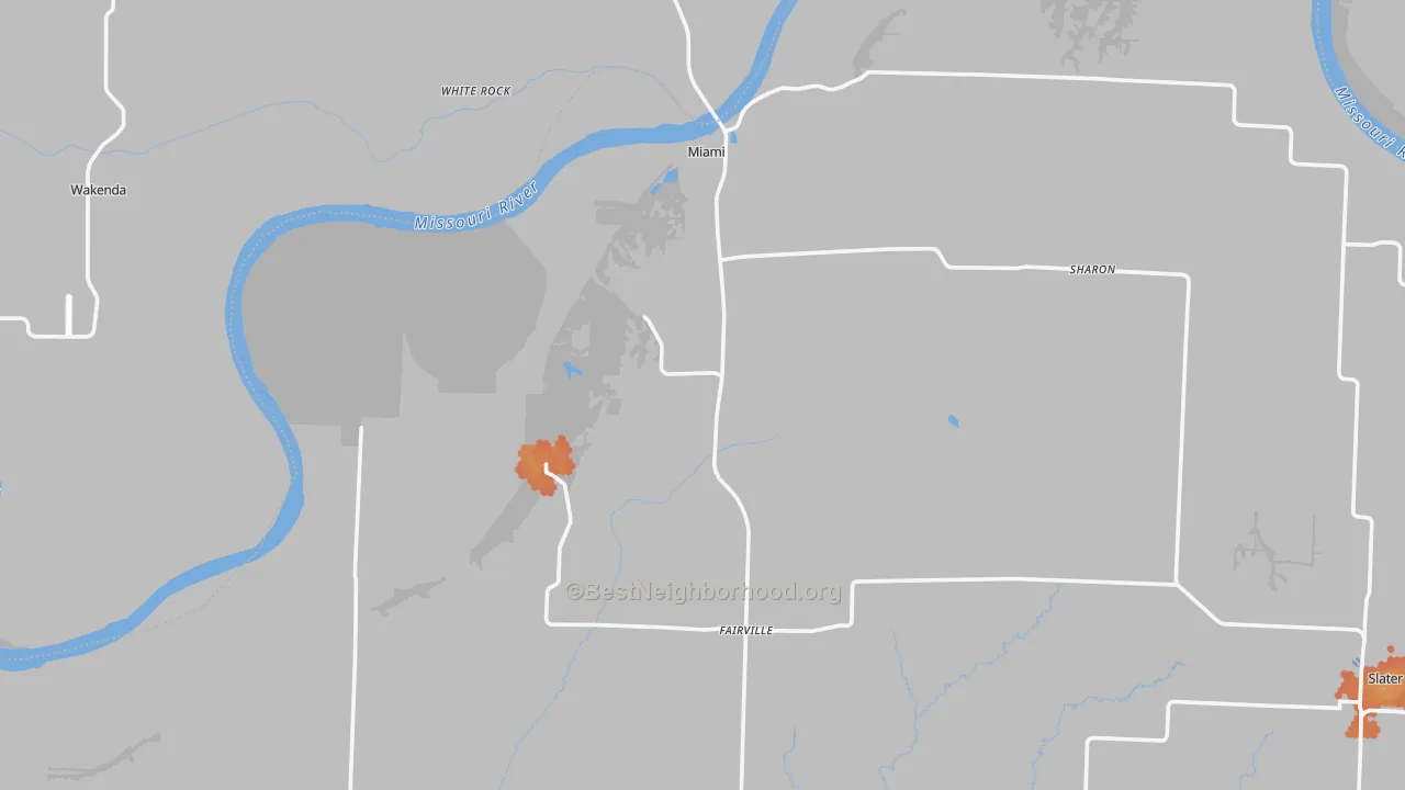 Bike Grade map of Miami, MO