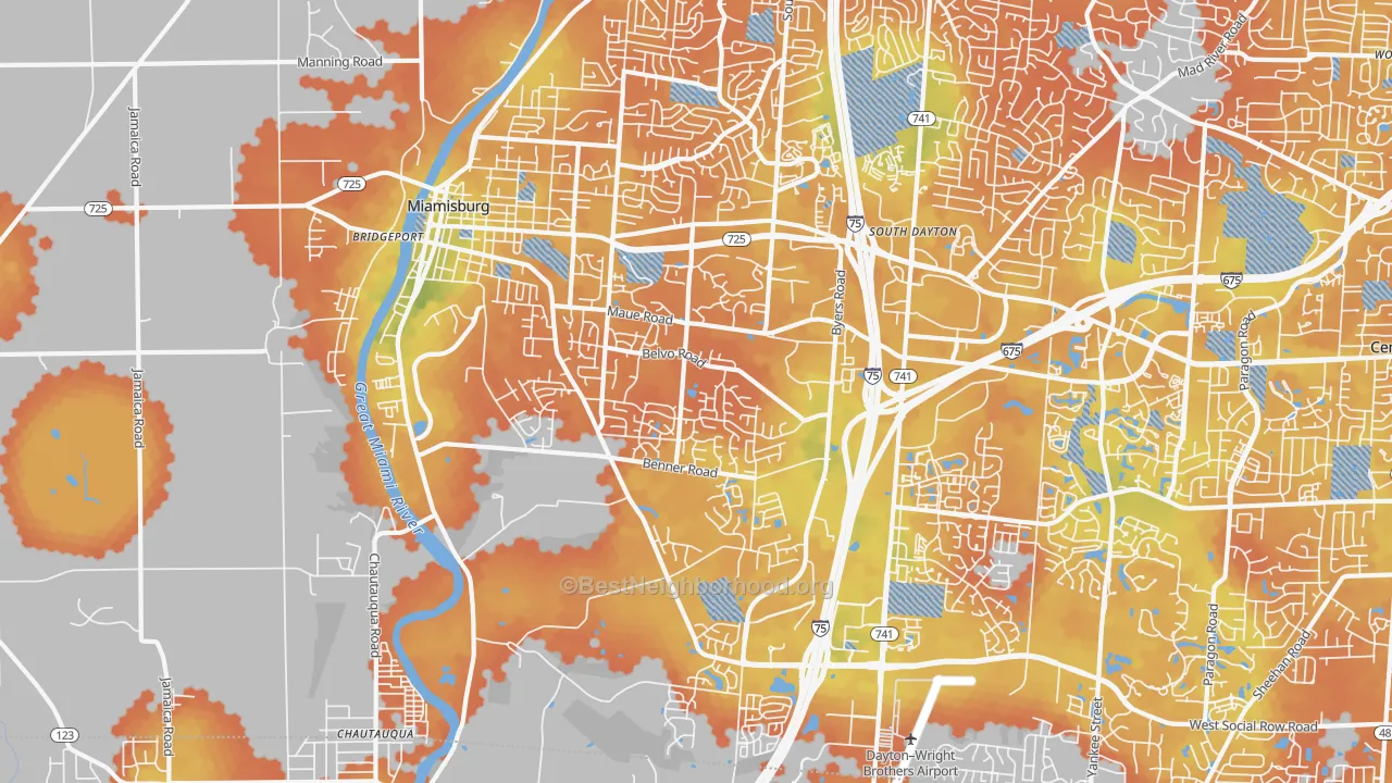 Bike Grade map of Miamisburg, OH