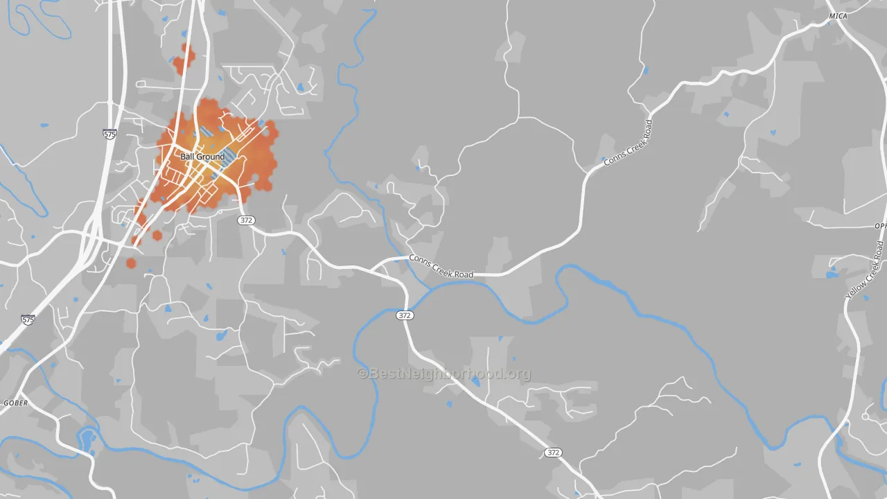 Bike Grade map of Mica, GA