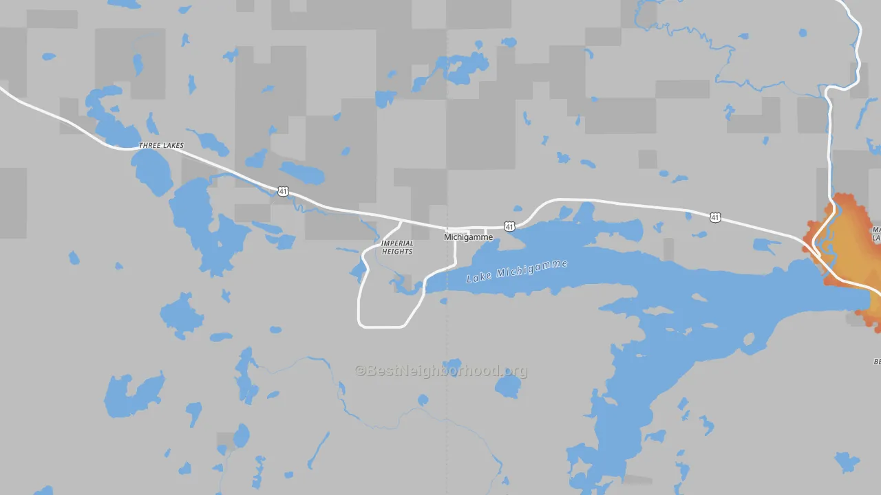 Bike Grade map of Michigamme, MI