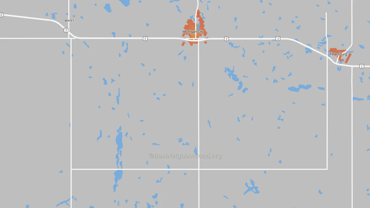 Bike Grade map of Michigan, ND