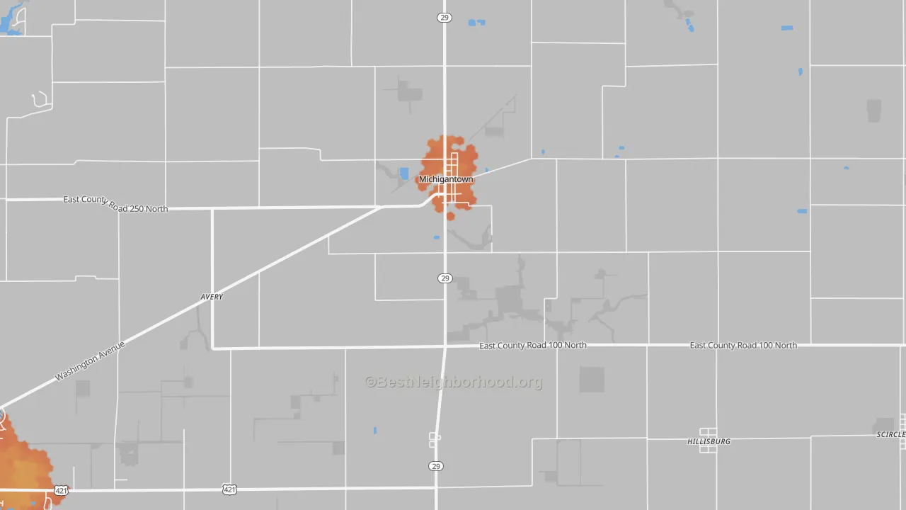 Bike Grade map of Michigantown, IN