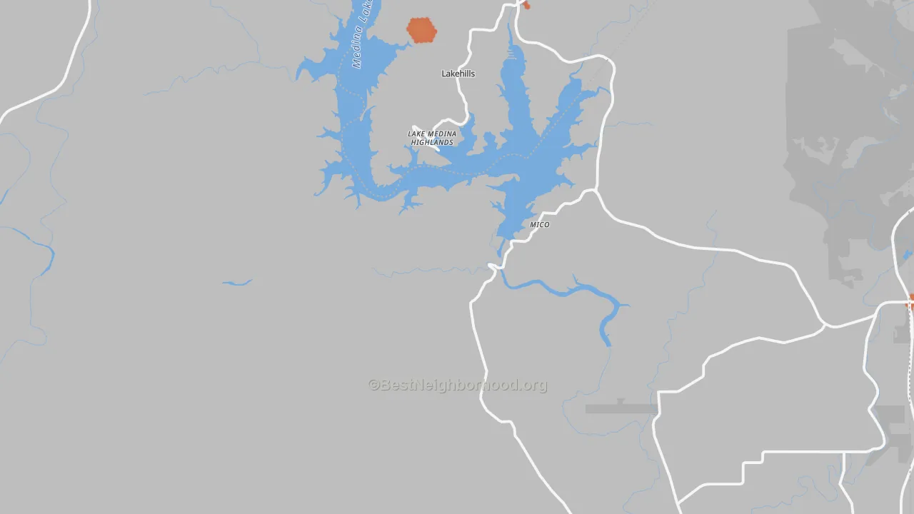 Bike Grade map of Mico, TX