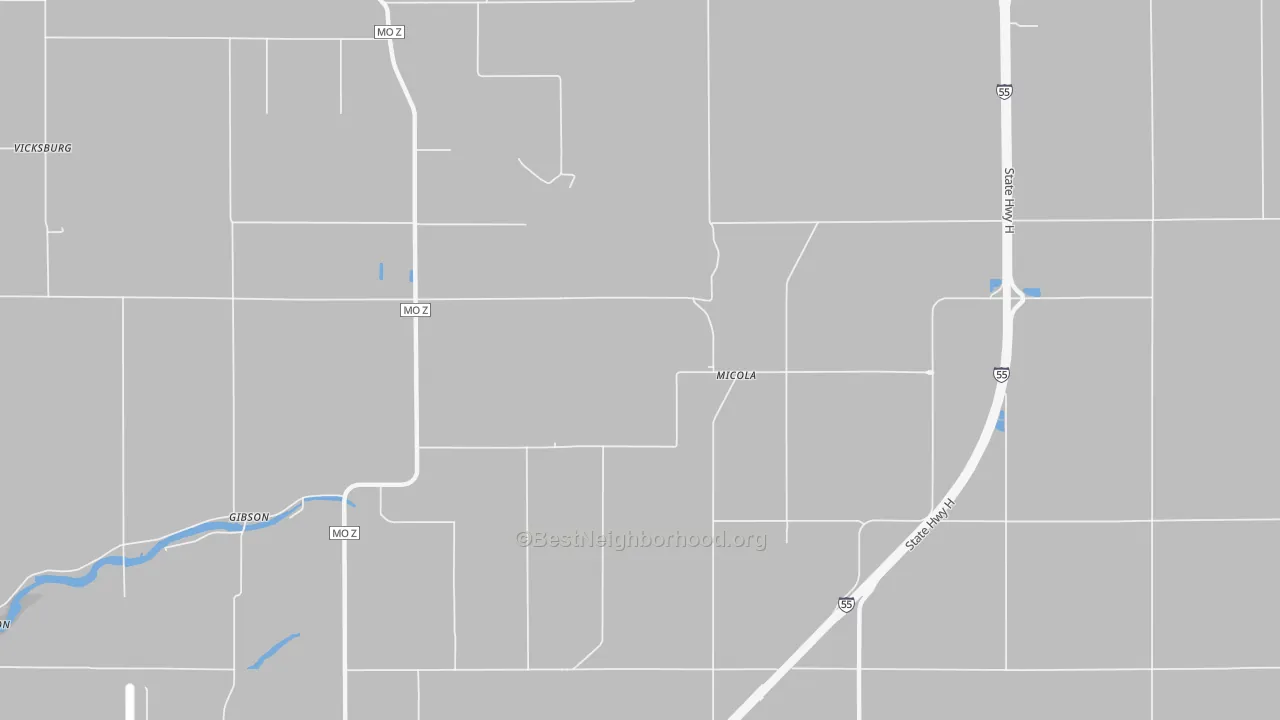 Bike Grade map of Micola, MO