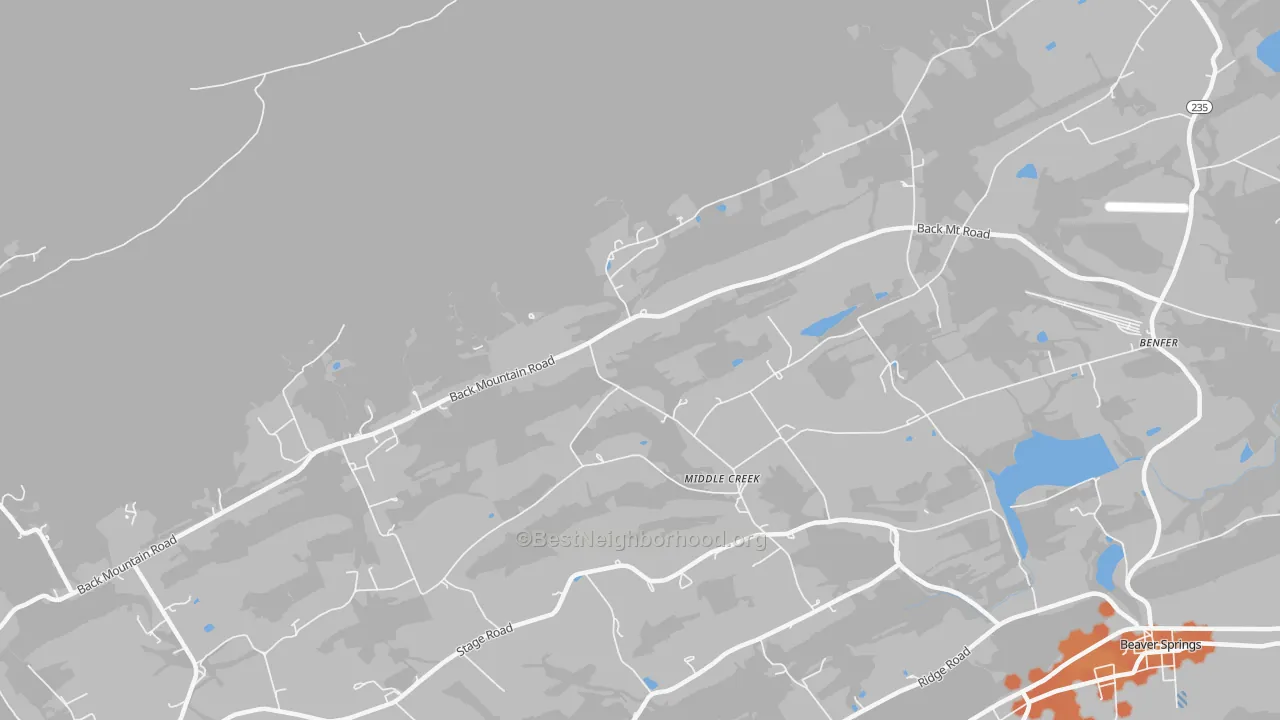 Bike Grade map of Middle Creek, PA