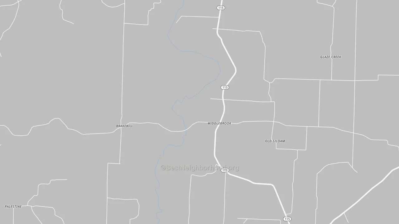 Bike Grade map of Middlebrook, AR