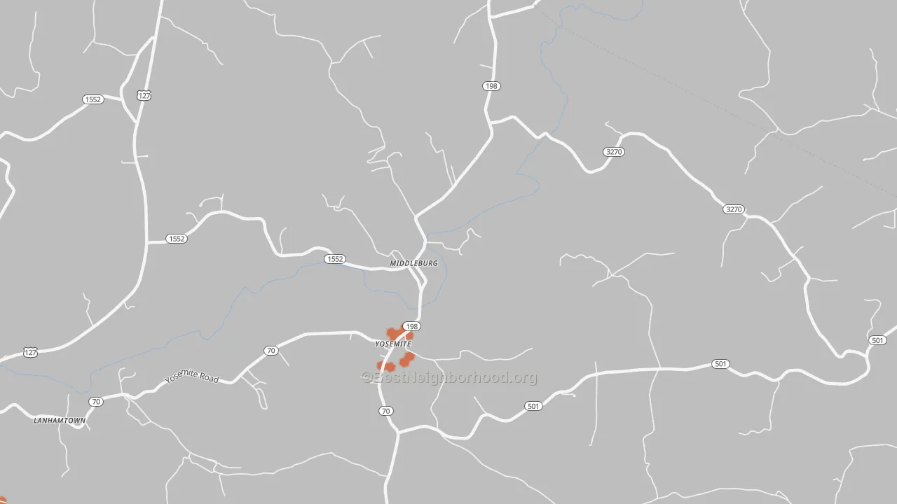 Bike Grade map of Middleburg, KY