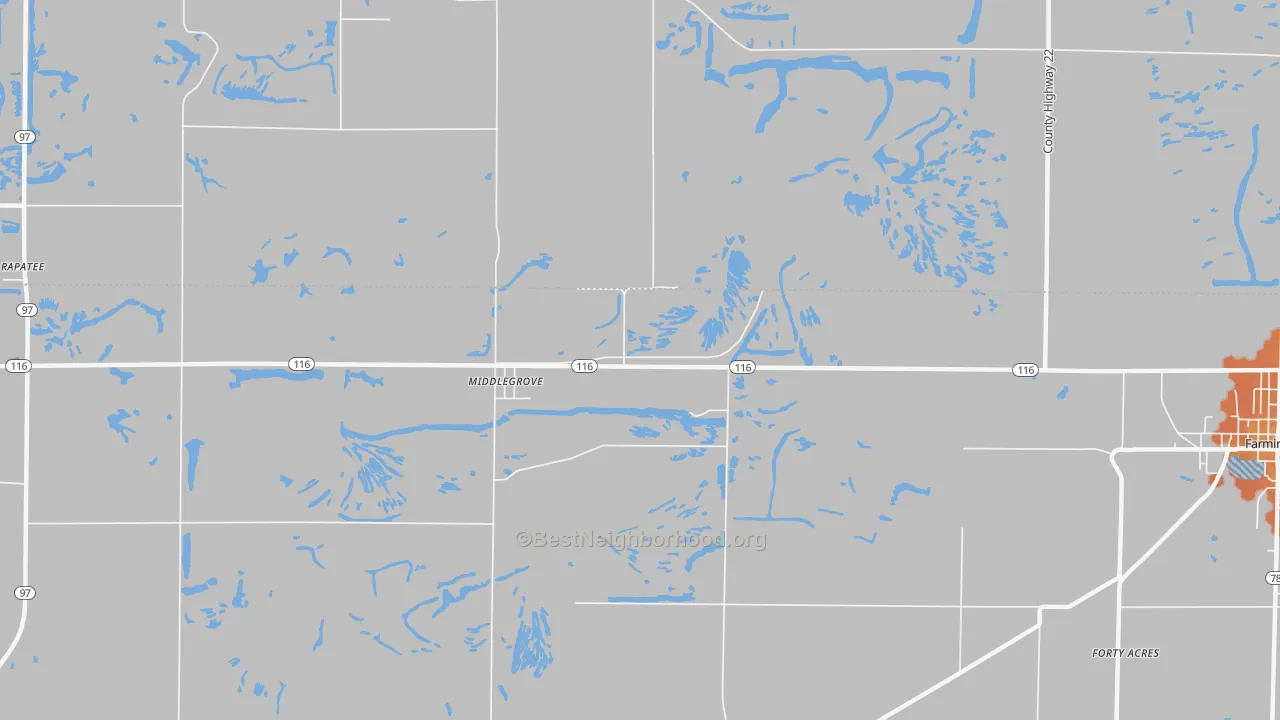 Bike Grade map of Middlegrove, IL