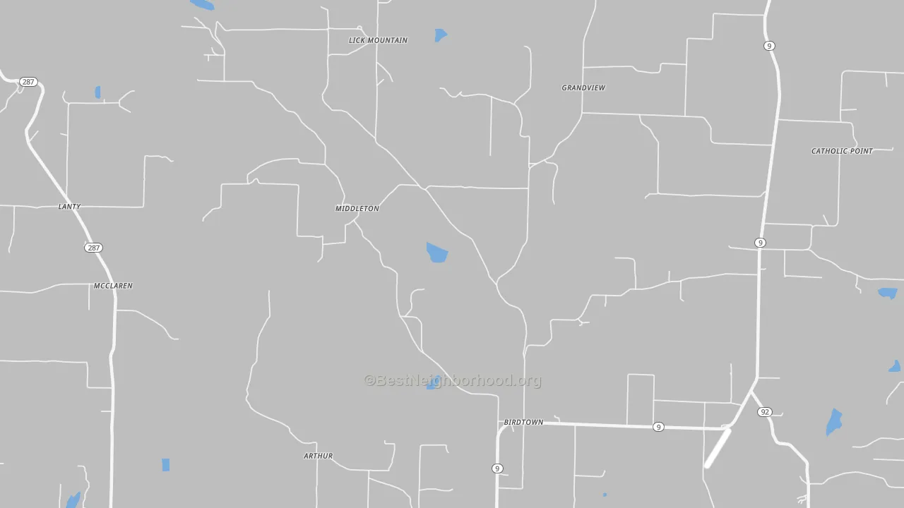 Bike Grade map of Middleton, AR