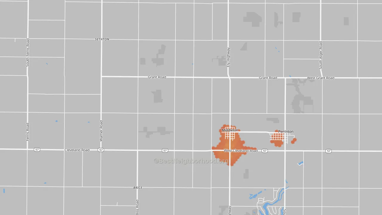 Bike Grade map of Middleton, MI