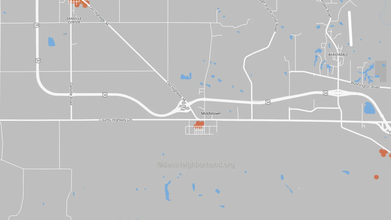 Bike Grade map of Middletown, IA