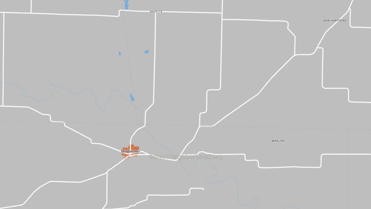 Bike Grade map of Middletown, MO