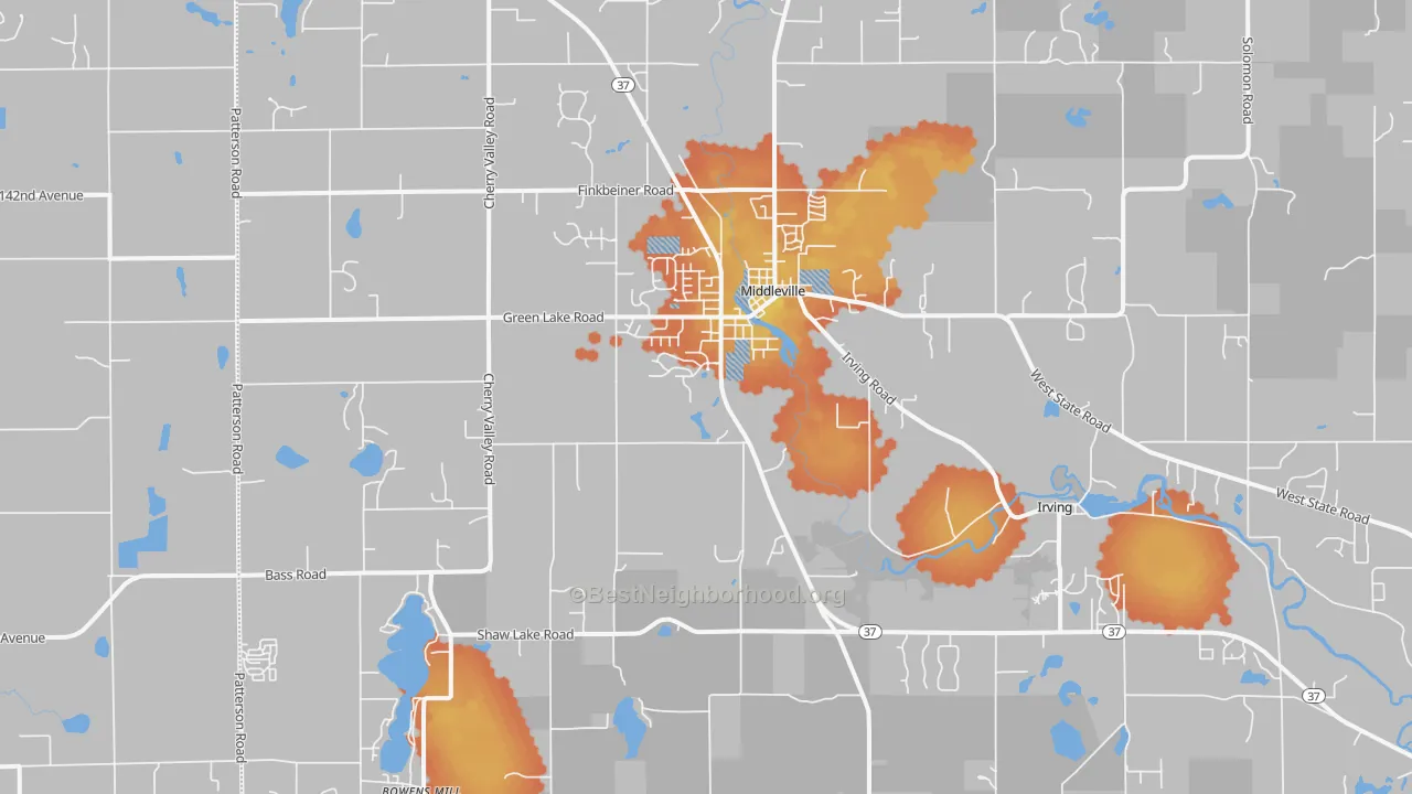 Bike Grade map of Middleville, MI