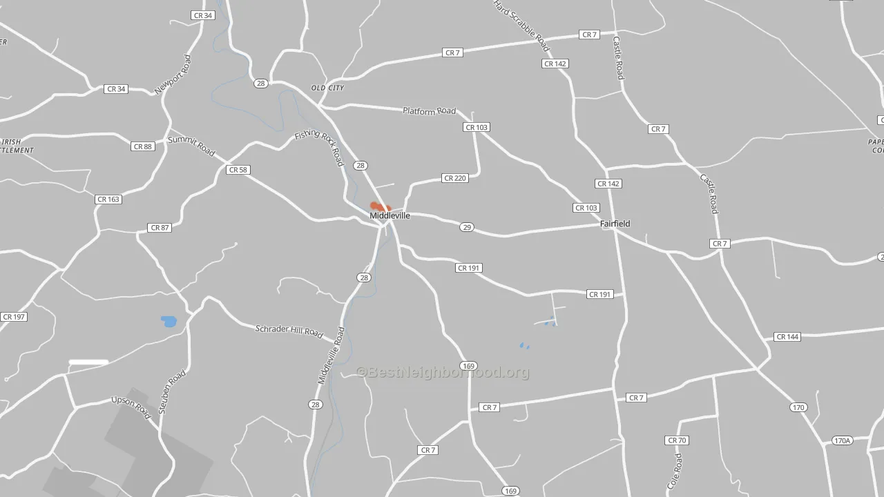 Bike Grade map of Middleville, NY