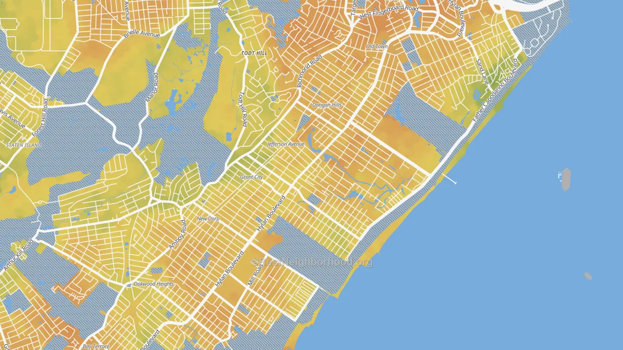Bike Grade map of Midland Beach, Staten Island, NY