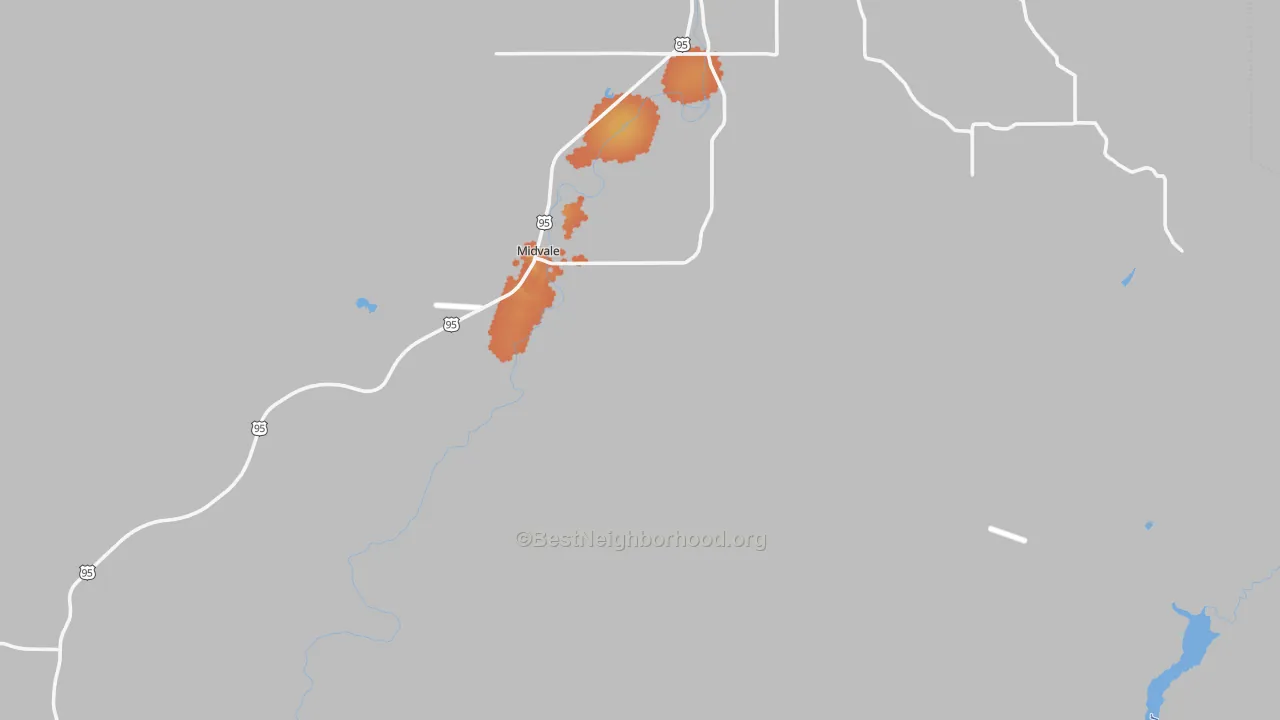 Bike Grade map of Midvale, ID