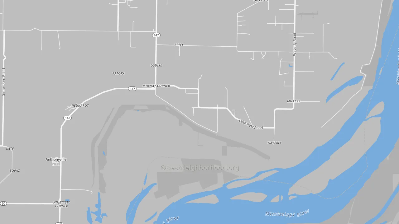 Bike Grade map of Midway Corner, AR