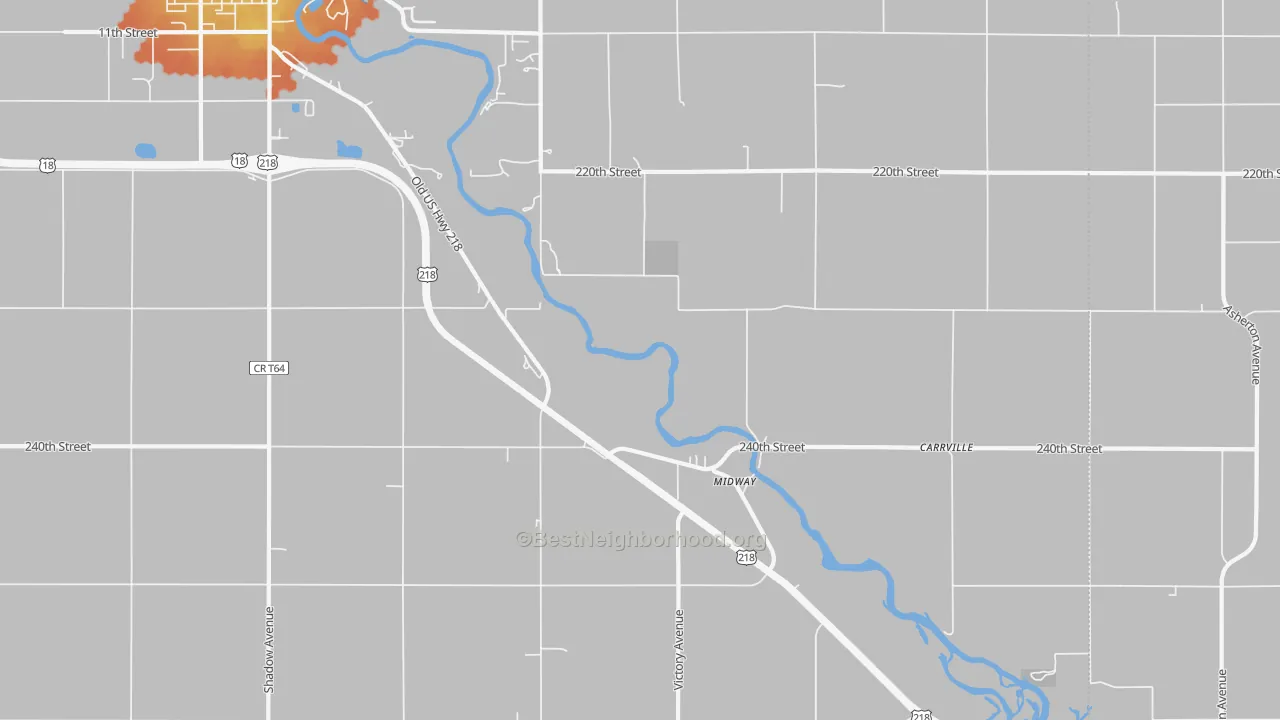 Bike Grade map of Midway, IA