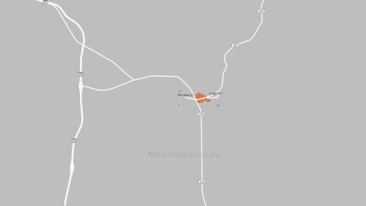 Bike Grade map of Midwest, WY