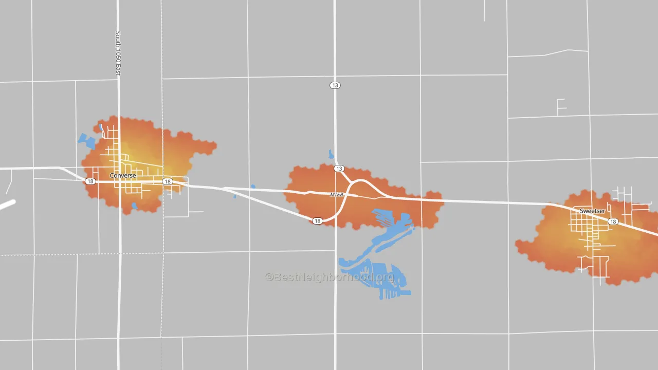 Bike Grade map of Mier, IN