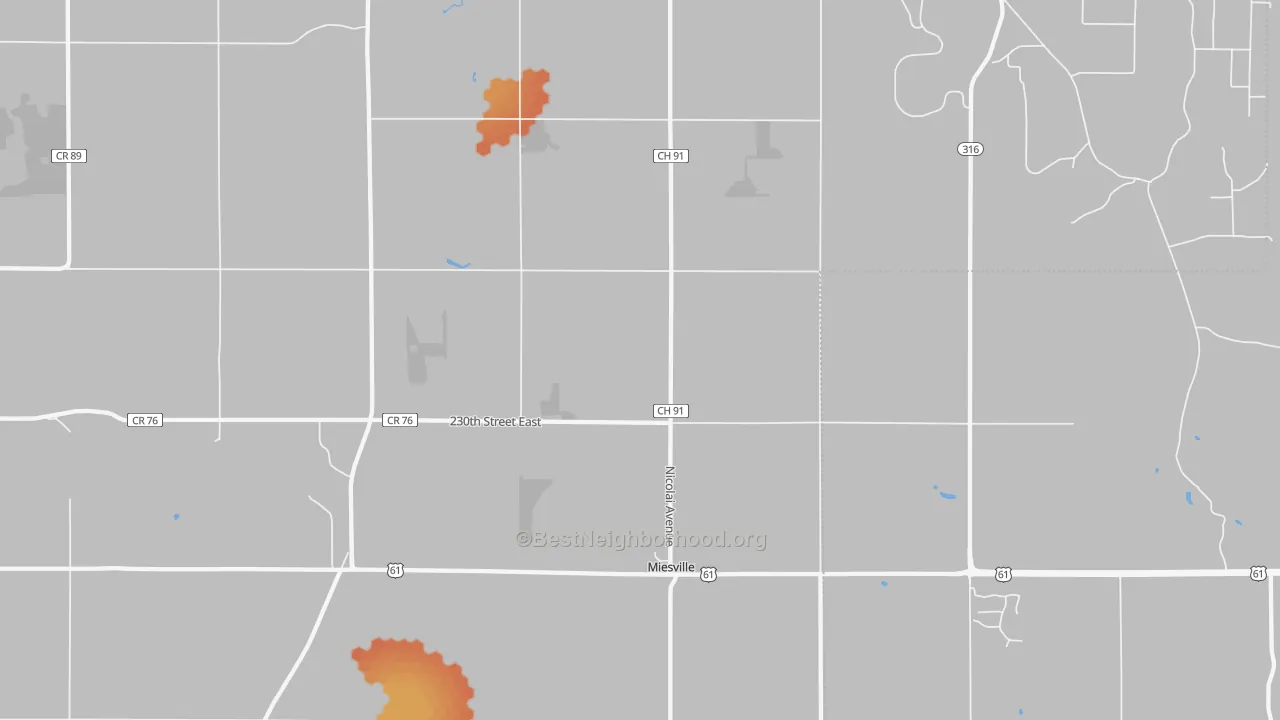 Bike Grade map of Miesville, MN