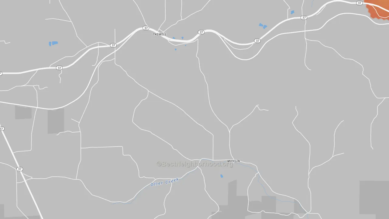 Bike Grade map of Mifflin, IN