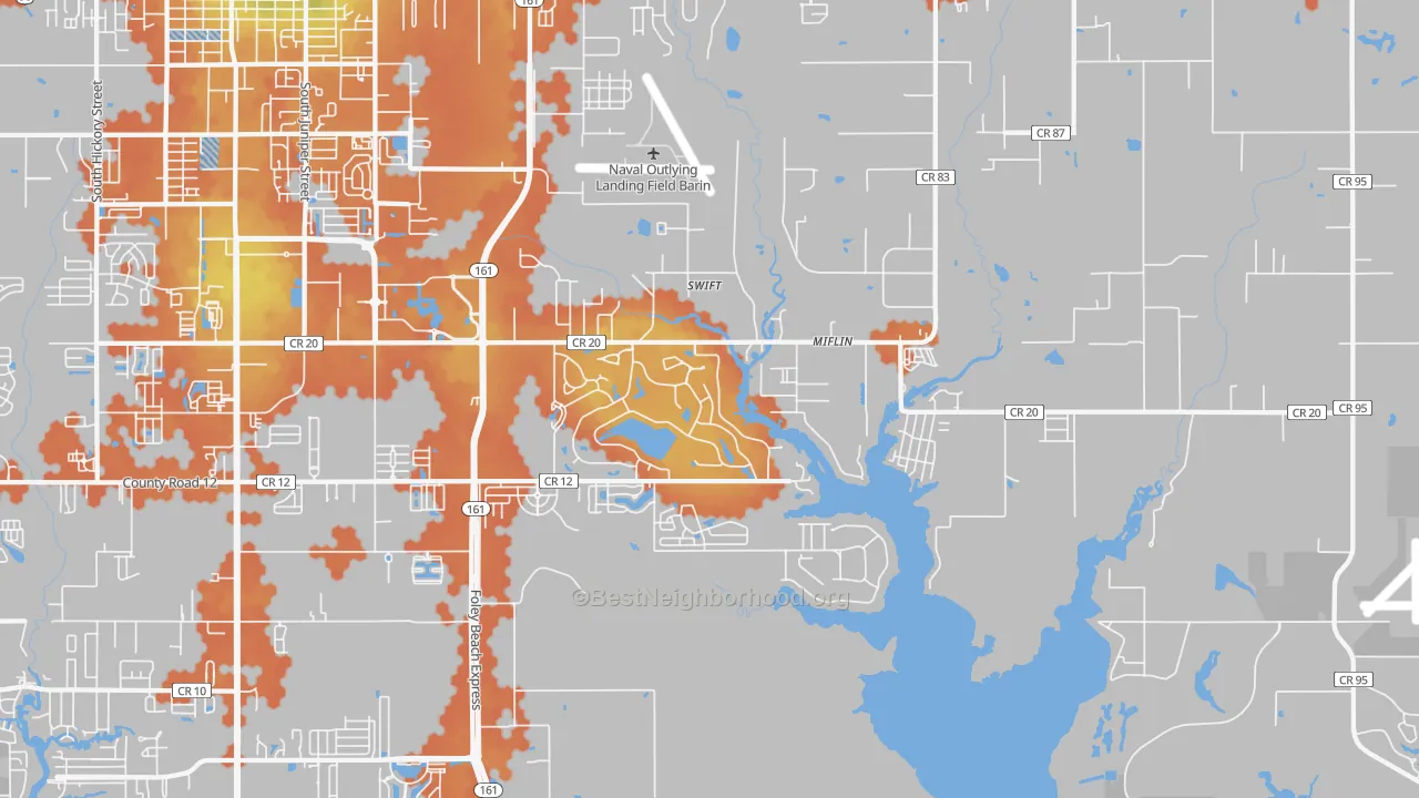 Bike Grade map of Miflin, AL