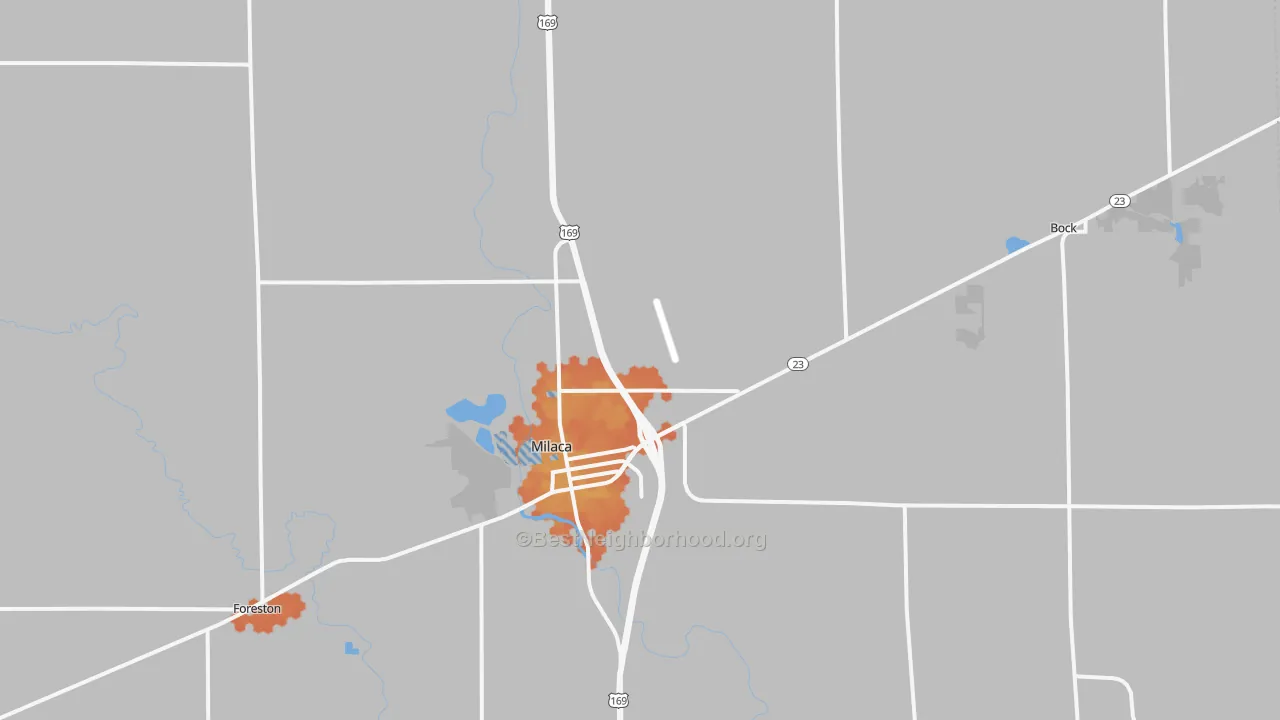 Bike Grade map of Milaca, MN
