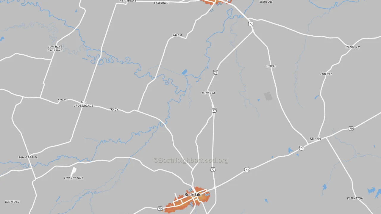 Bike Grade map of Milam County, TX