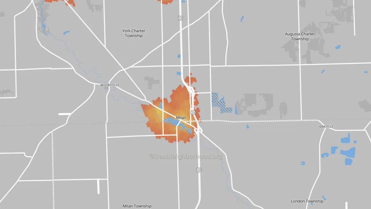 Bike Grade map of Milan, MI