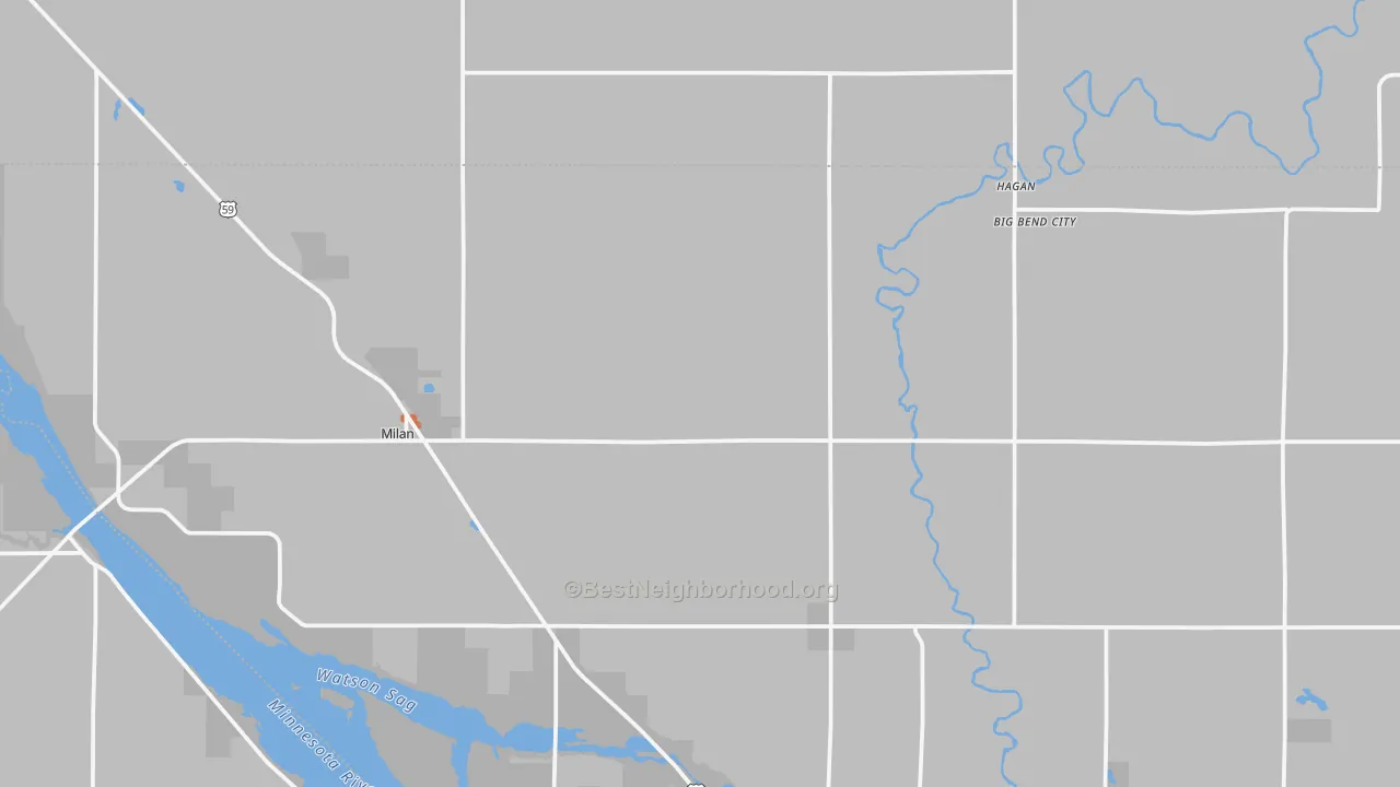 Bike Grade map of Milan, MN