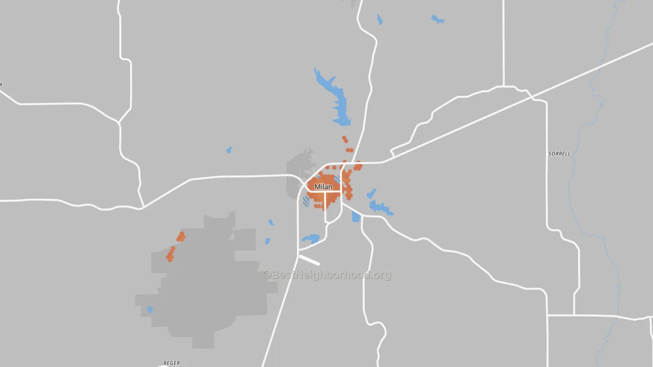 Bike Grade map of Milan, MO